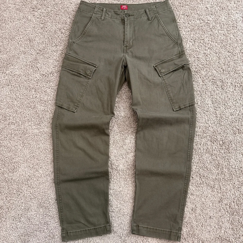Levis XX Cargo Taper Mens 31x32 Olive Green Good Utility Pants 39441-0003